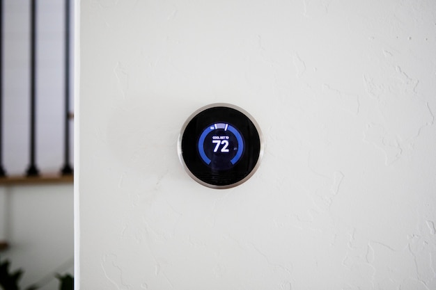 British Gas Hive smart thermostat on wall
