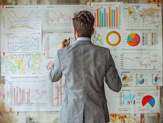 business professional analyzing charts