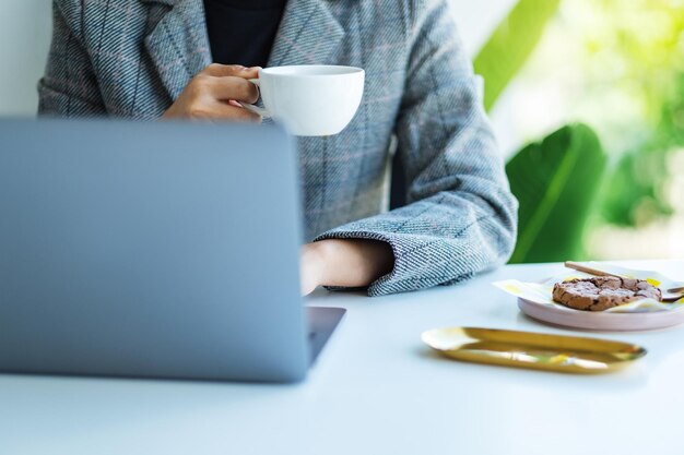 laptop coffee office