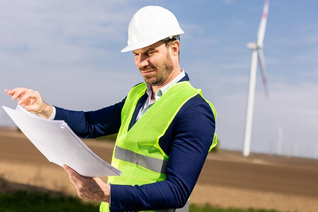 engineer inspecting a renewable energy site in Germany